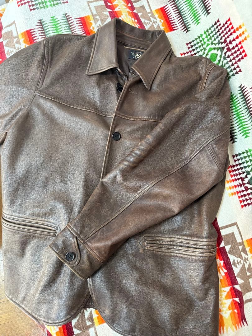 RRL 2023 レザードライバーコート　サイズL