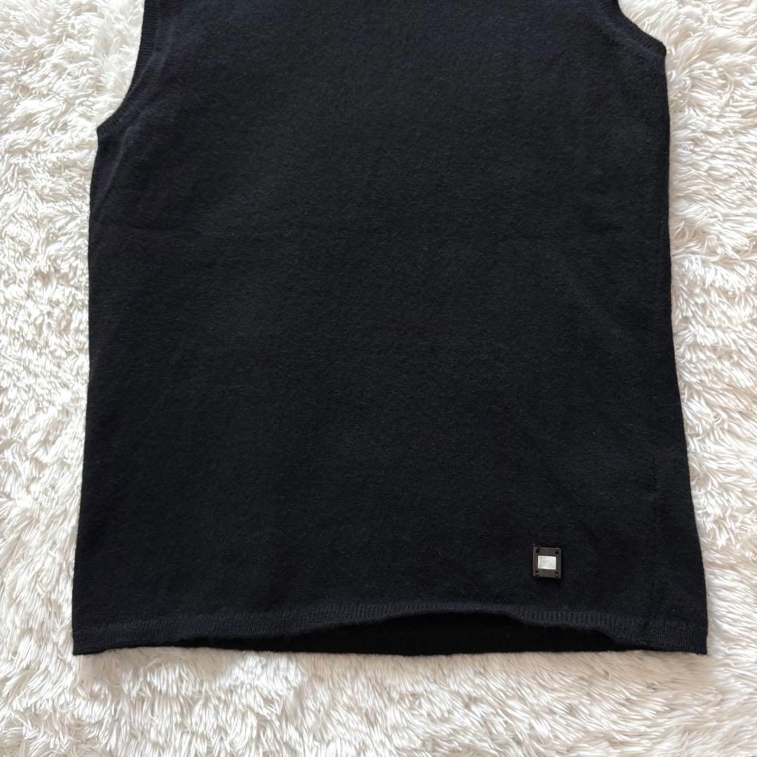 CHANEL カシミヤ100% タートルネック ニットベスト ブラック 38