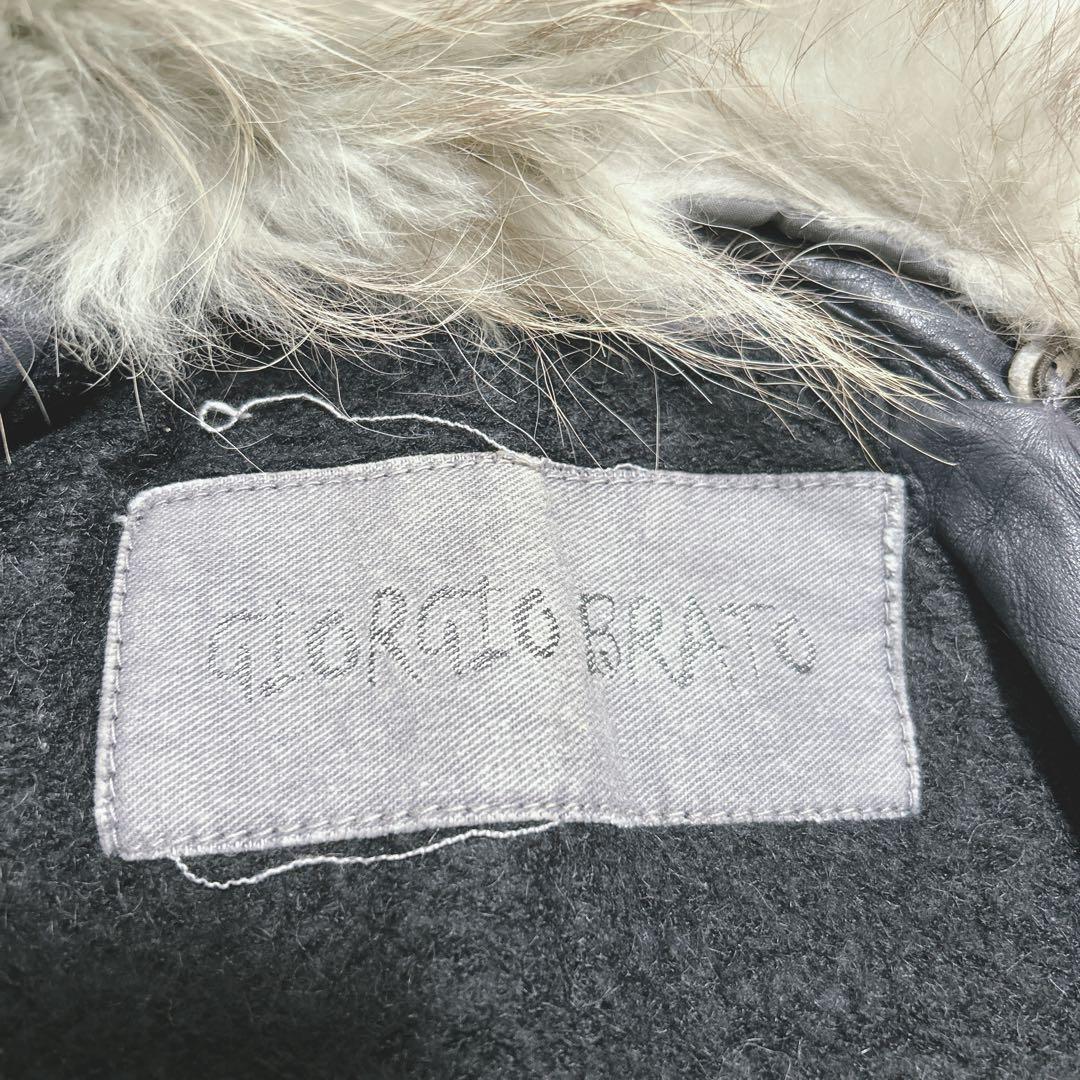 希少✨Giorgio Brato レザーコート　ベルト　アンゴラ混　サイズ40
