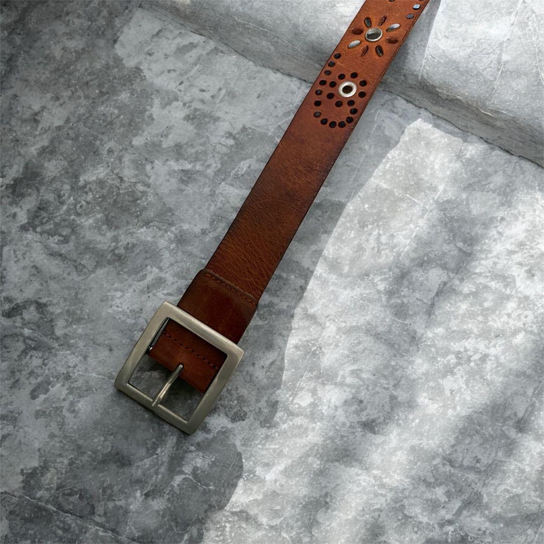 90s leather studs beltスタッズベルト本革 HTC 円堂守