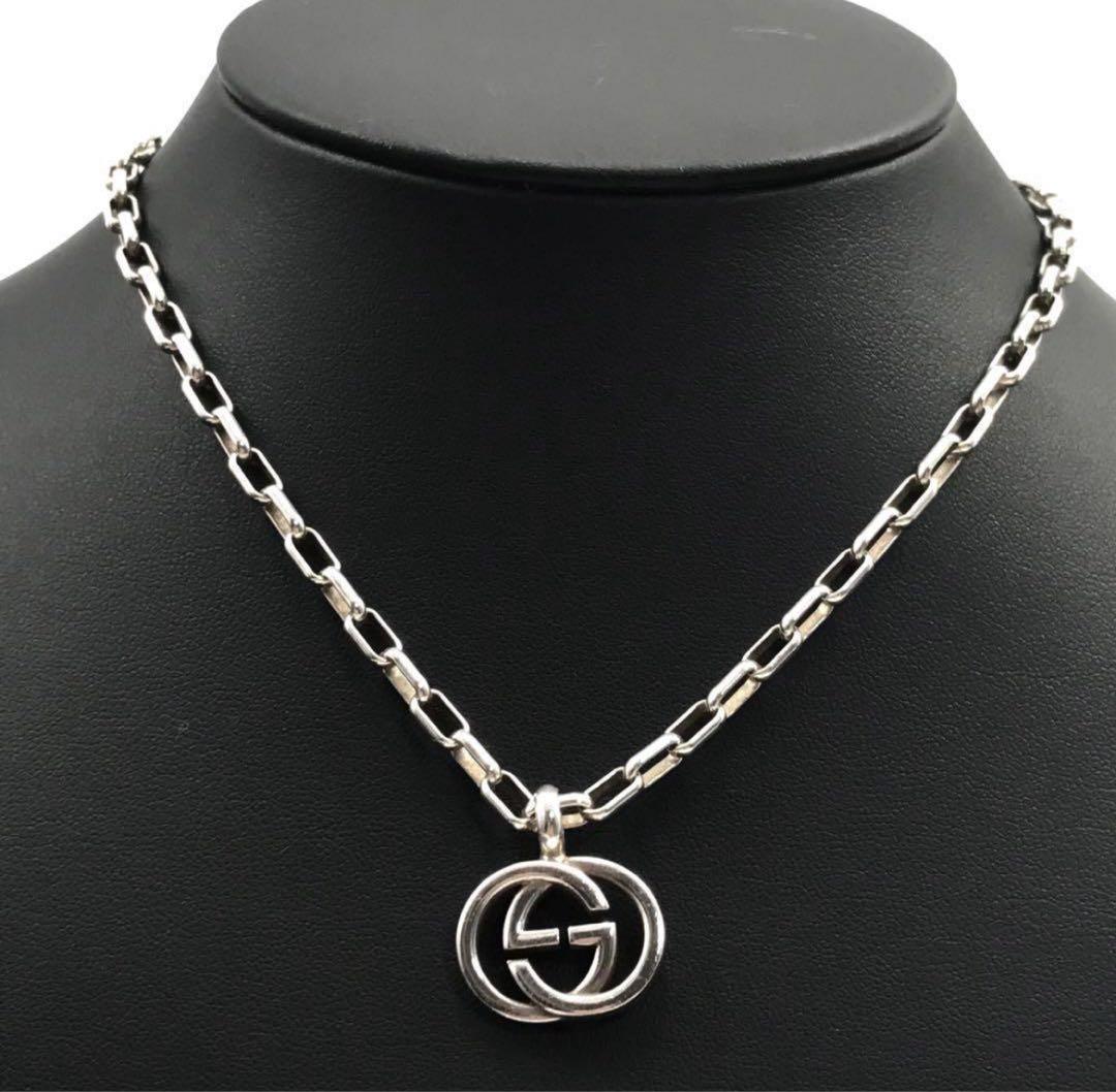GUCCIグッチ CGロゴ インターロッキング　Ag925太め ネックレス