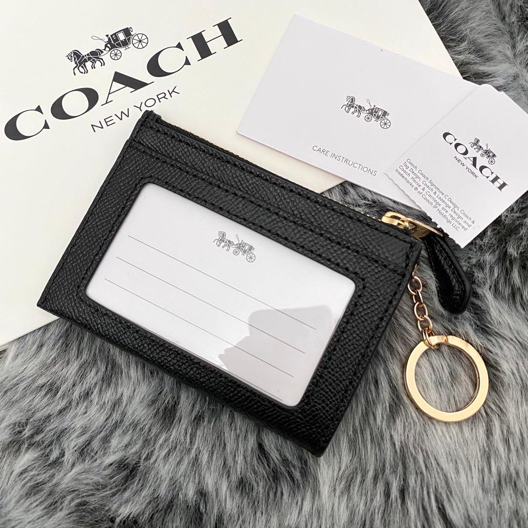 新品☆COACH コーチ　ケース　メンズ　ブラック　レザー