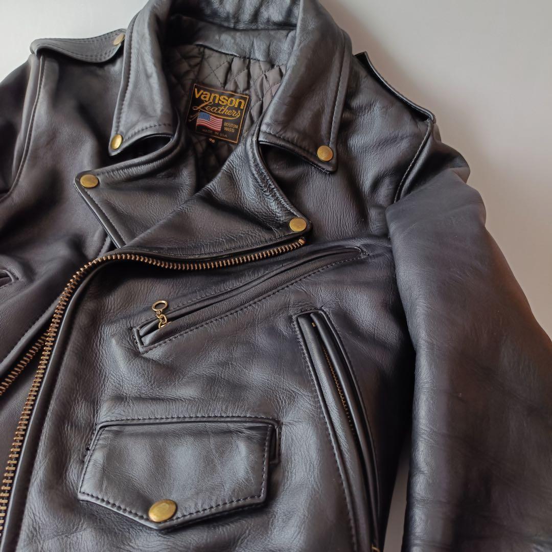 バンソン　ライダースジャケット　メンズ　サイズ36　レザー　Vanson