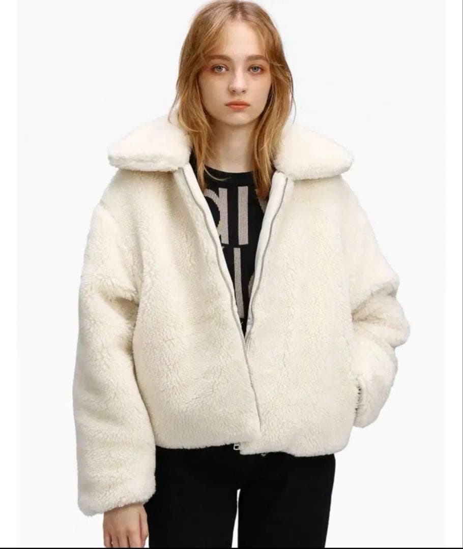 カルバンクライン　ボア　ファーコート　バックモノグラム　シェルパジャケット