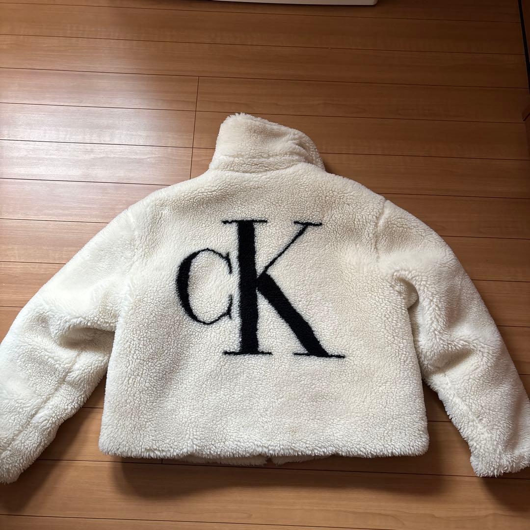 カルバンクライン　ボア　ファーコート　バックモノグラム　シェルパジャケット