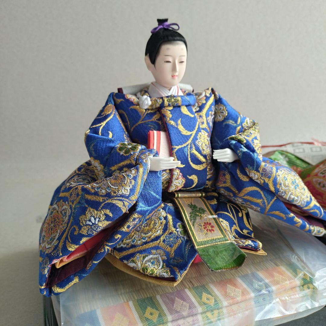 【未使用・保管品】久月［ひな飾り］内裏雛（男雛 女雛）・親王台（黒塗り）付き