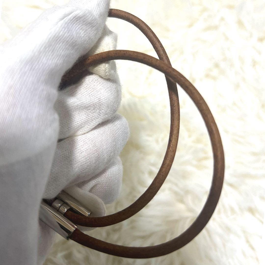 エルメス　レザーブレスレット　H金具　未使用に近いレベル　トゥルニス