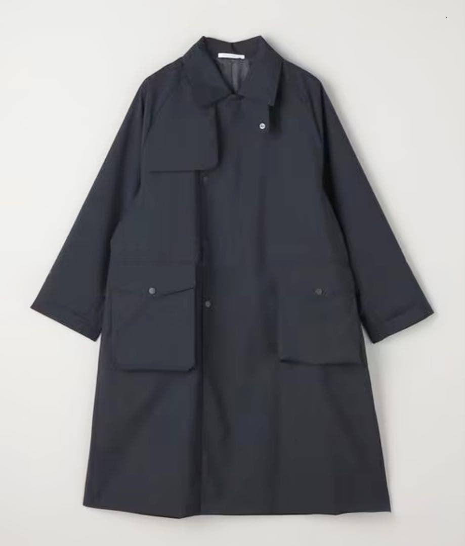 美品 BEAUTY&YOUTH タフタトレンチコートS 濃紺 オーバーサイズ