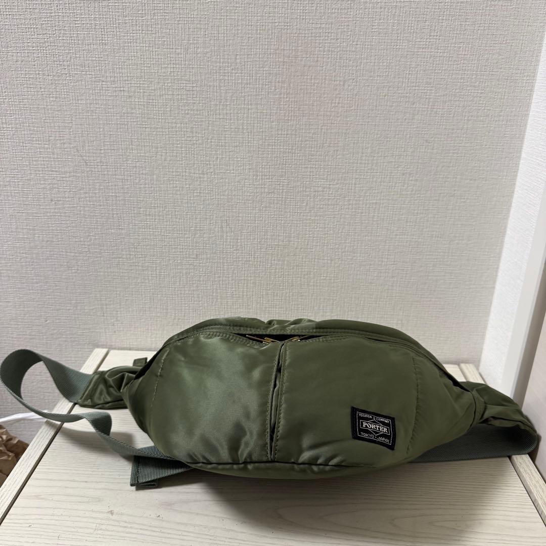 新品同様　PORTER ポーター タンカー ボディバッグ （L）　セージグリーン