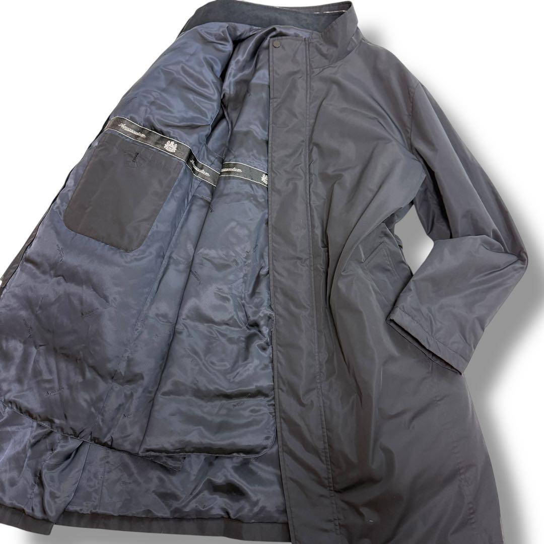 希少3L 美品 1815 アクアスキュータム ダウンライナー ステンカラーコート