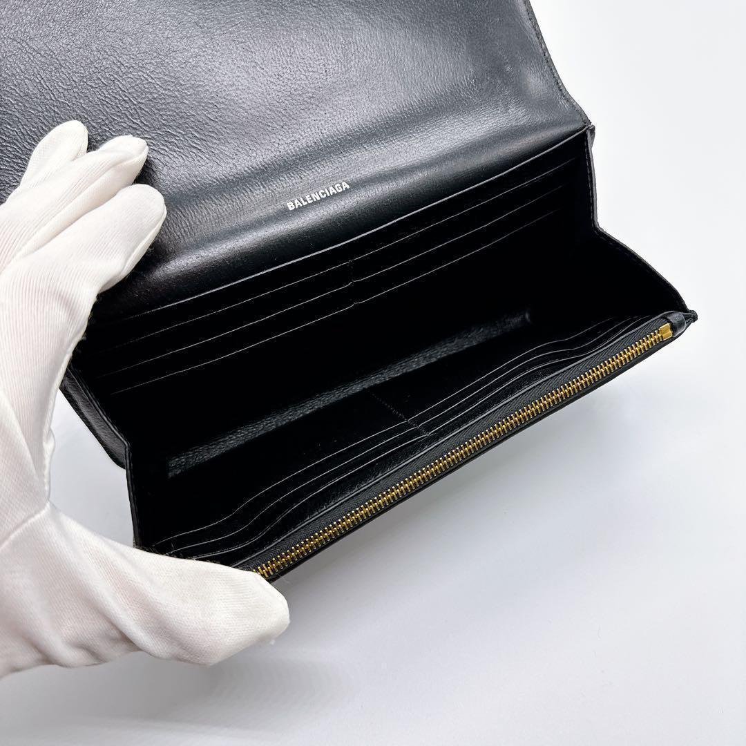 バレンシアガ 594289 レザー エブリデイ ブラック 長財布 美品 お買い得