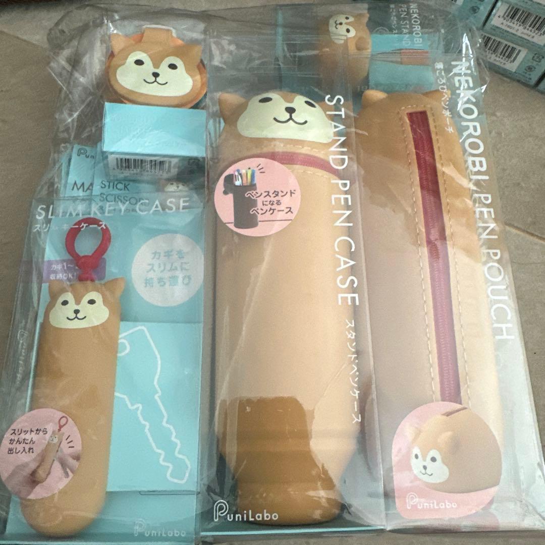 動物デザイン 文房具セット　わんわんにゃにゃんぺんぺん