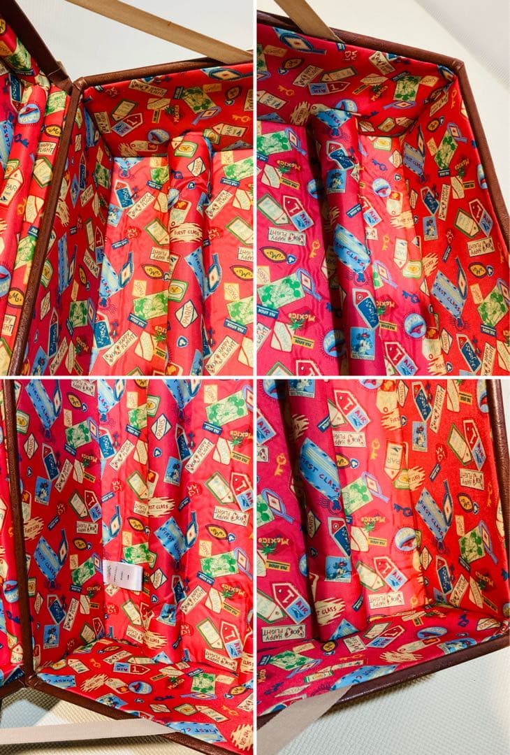 【希少】#656 Disney レザー スーツケース フランス柄