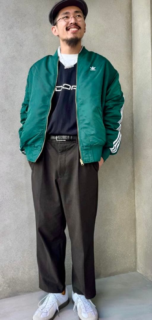 アディダス/アディレニウム MA-1 ボンバージャケット リバーシブル 深緑