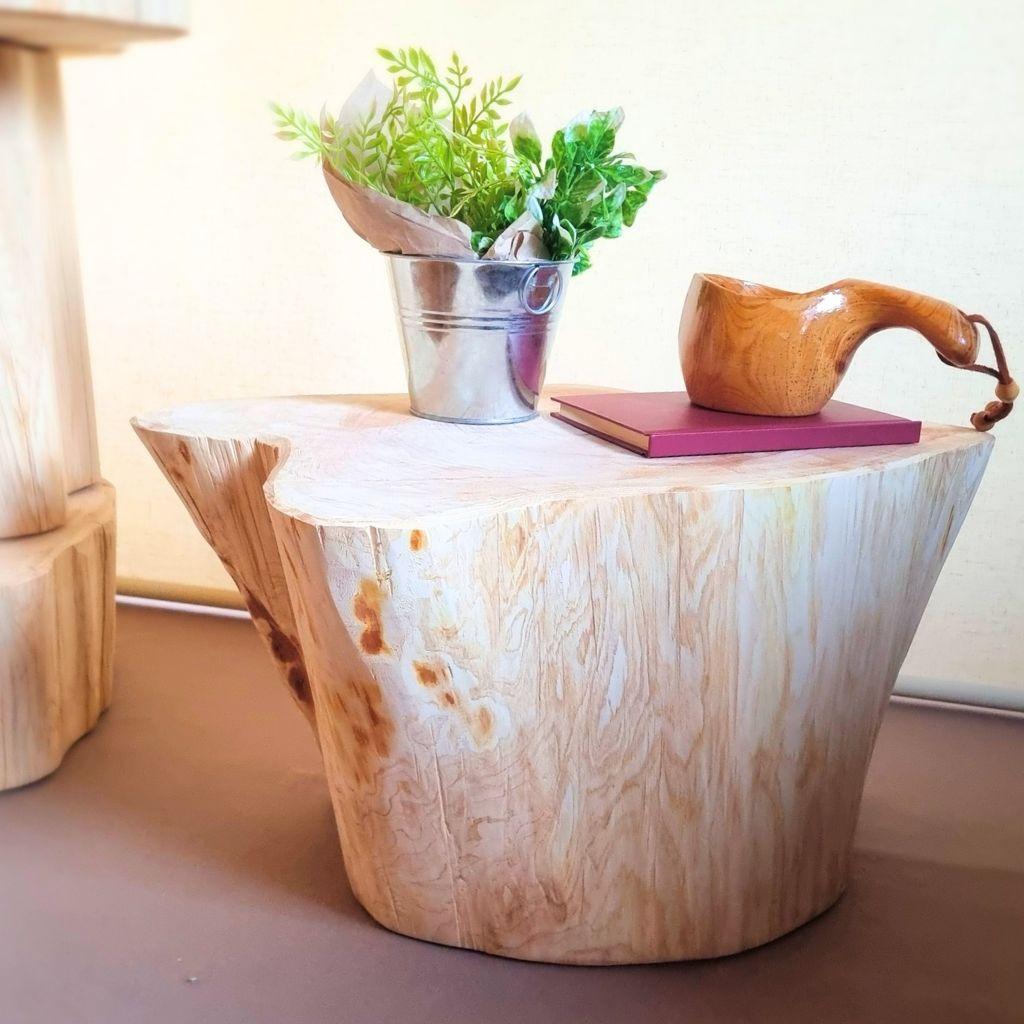 超特大サイズ 天然アロマ ひのきの切株テーブル 根元末広がり