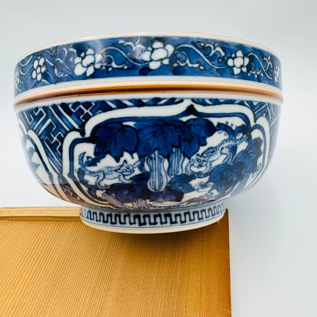 【清閑寺　杉田祥平　祥端面取花鳥山水画　鉢】料亭　割烹　食器