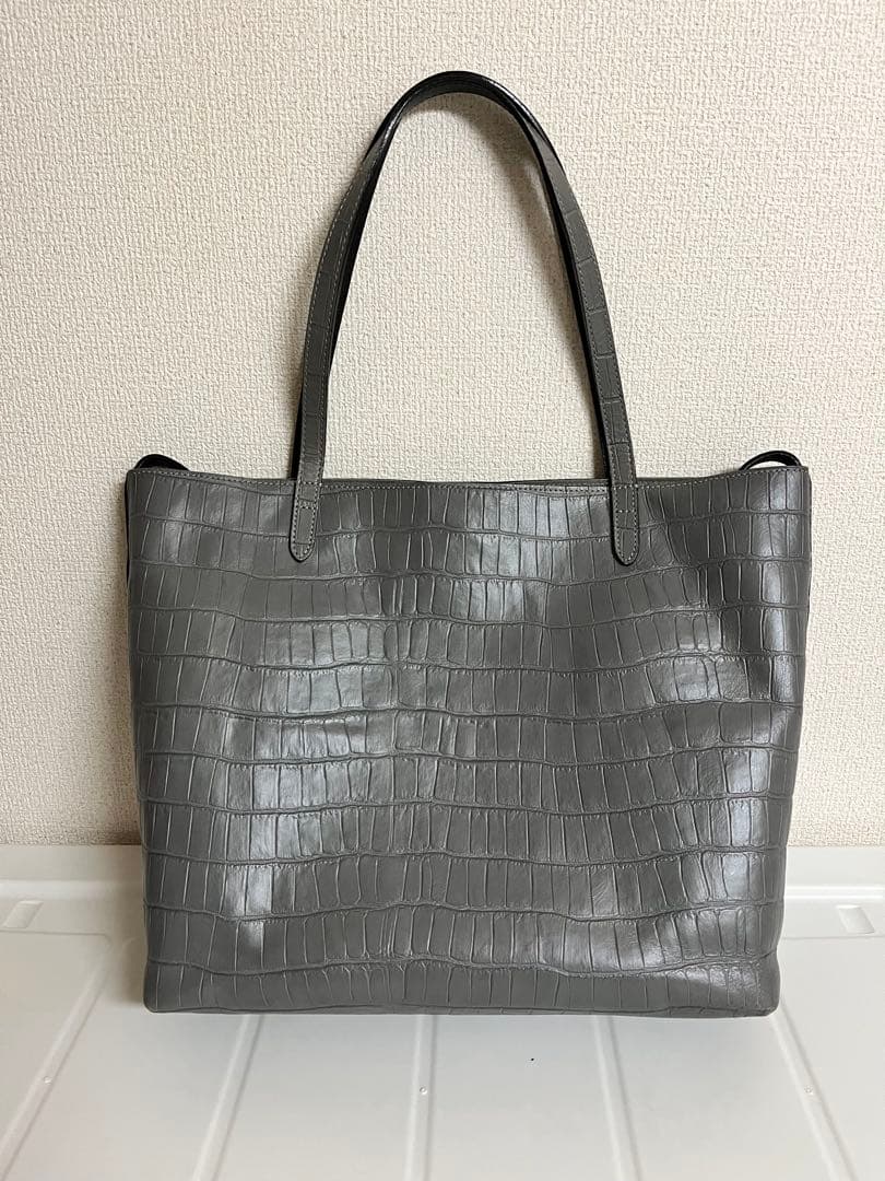 Felisi フェリージ 15/50 クロコ型押し レザー トートバッグ グレー
