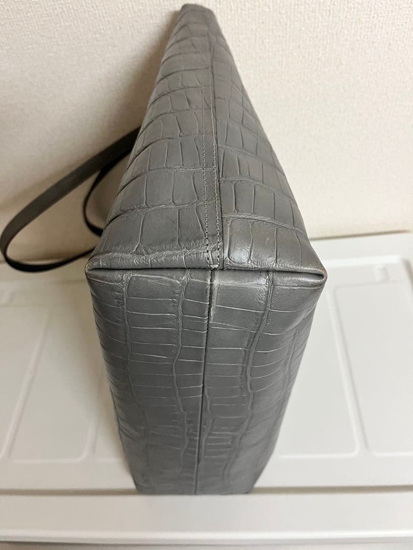 Felisi フェリージ 15/50 クロコ型押し レザー トートバッグ グレー