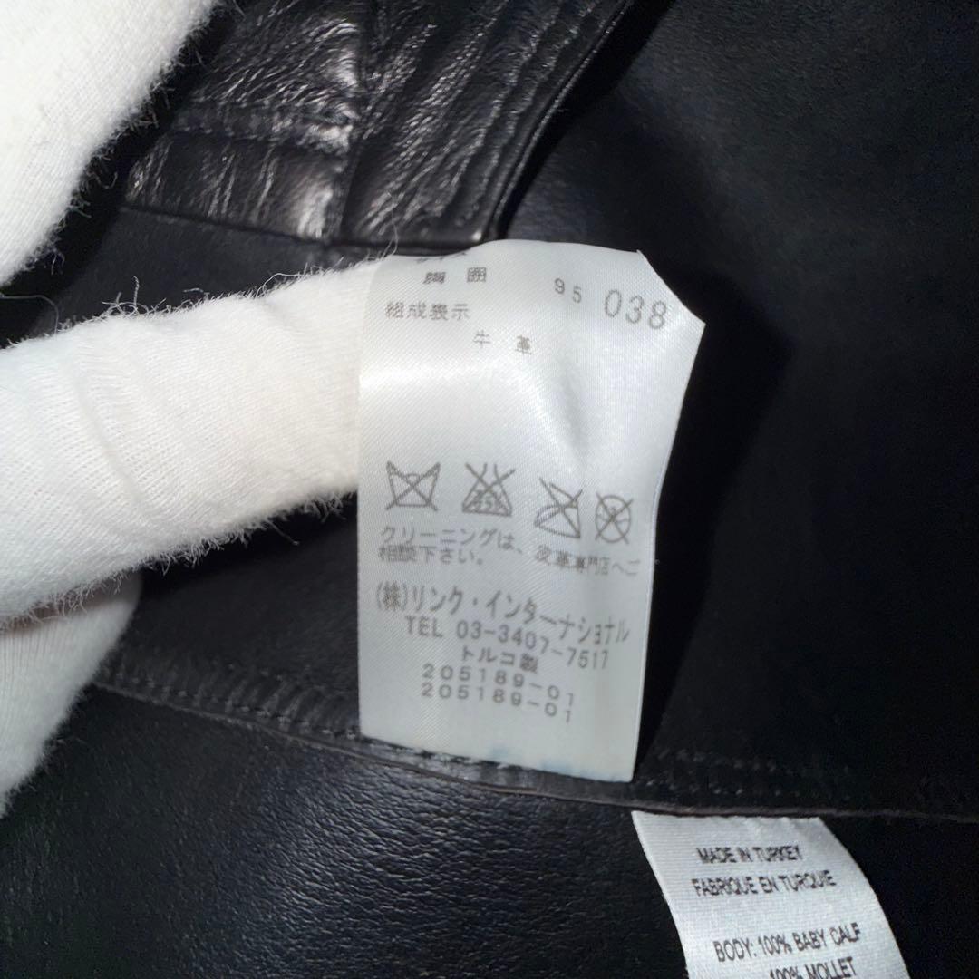 ✨美品・希少✨ Theory ベビー カーフ ロング レザーコート S ブラック