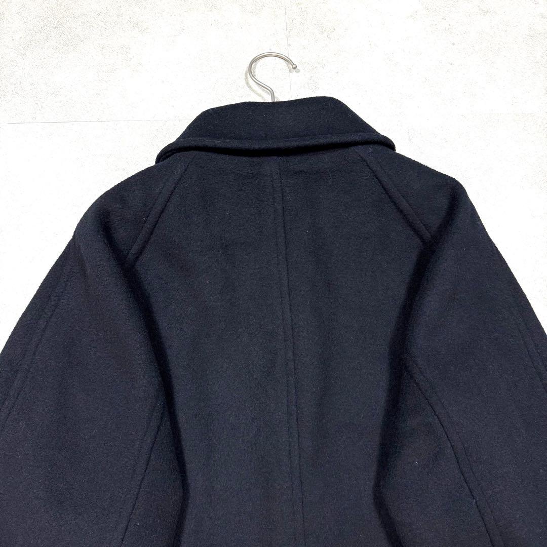 美品/2024年♡アンヌーク ウールステンカラーコート ロング 比翼 濃紺 36