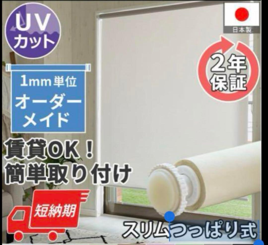 賃貸OKスリムつっぱりロールスクリーン 非遮光タイプ 1070mmX2040mm