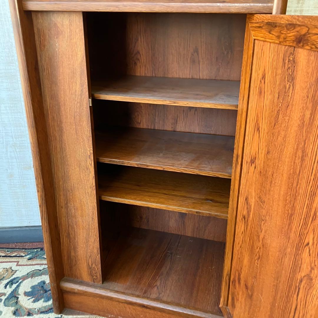 昭和レトロ 窓枠型扉 木製下駄箱 シューズラック サイドボード 古家具ビンテージ