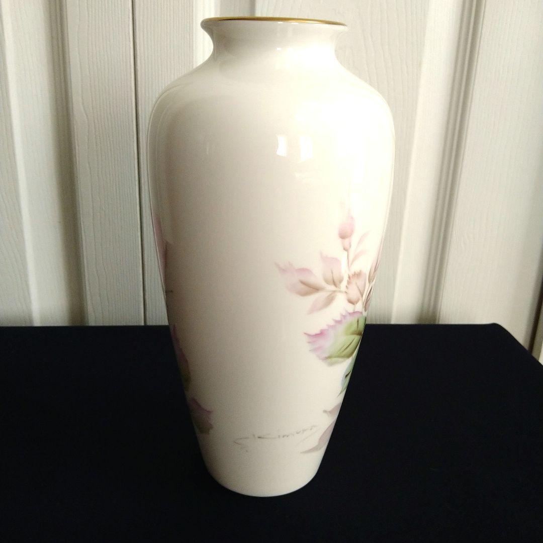 オールドノリタケ　薔薇　花瓶　手描き　木村商会　美品