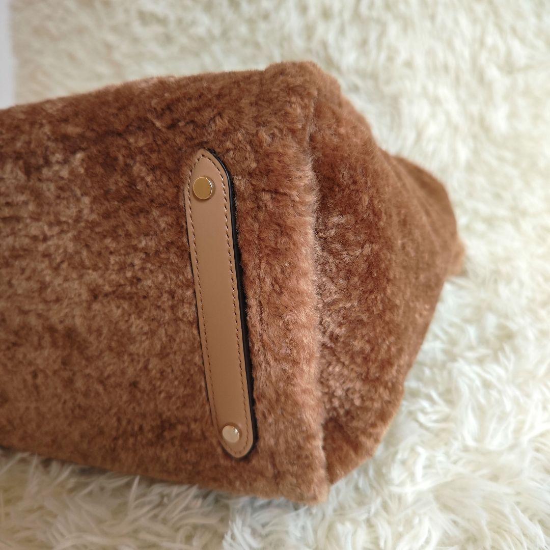 【美品✨】ケイトスペード ファー ラージ トートバッグ ボア ブラウン A4