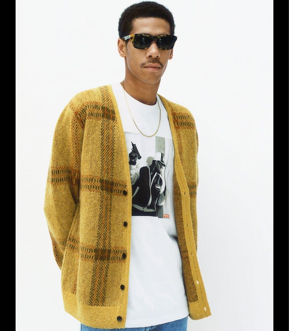 supreme plaid mohair cardigan 14aw Sサイズ