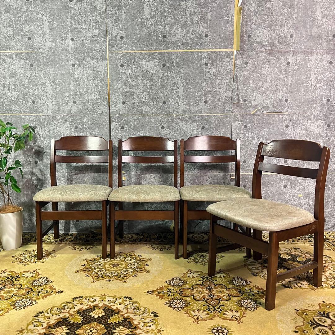 ꧁SEF家具꧂ダイニングチェア4脚セット ファブリック いす イス 椅子 レトロ