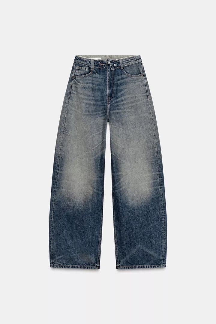 TRF ミッドライズ折り返しウエストデニムパンツ　XS