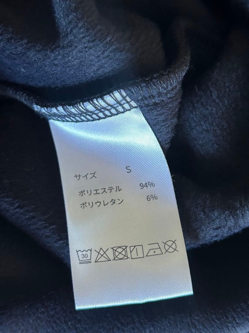 BAKUN ベロア　ロングスリーブクルーネック　ネイビー　S