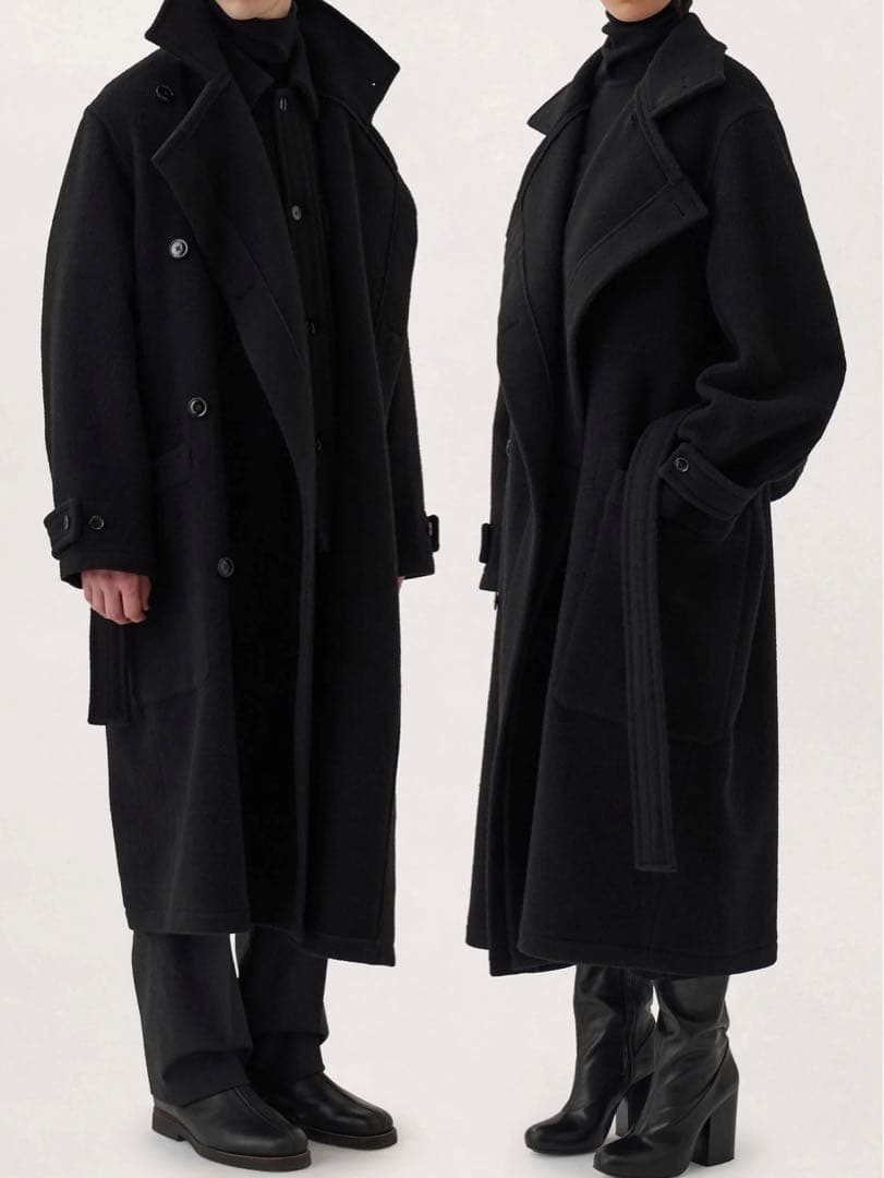 LEMAIRE　WRAP COAT　BLACK　CO184 LF615