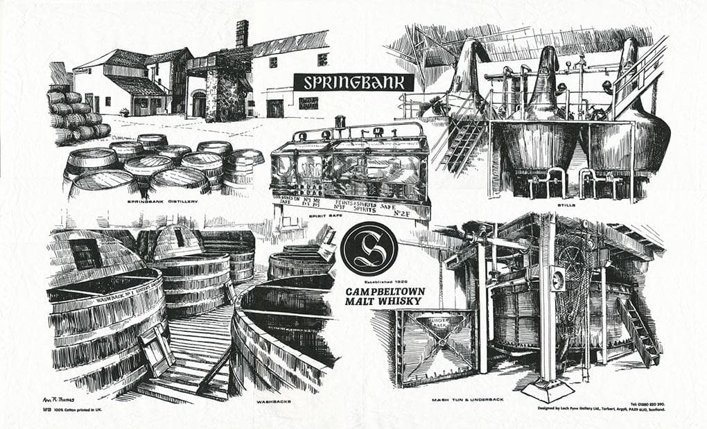スプリングバンク蒸溜所イラスト テーブルクロス