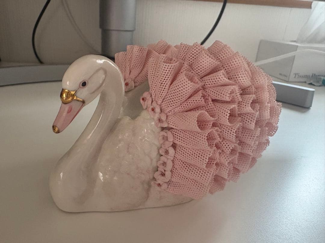 Irish Dresden アイリッシュドレスデン スワンレース陶器人形