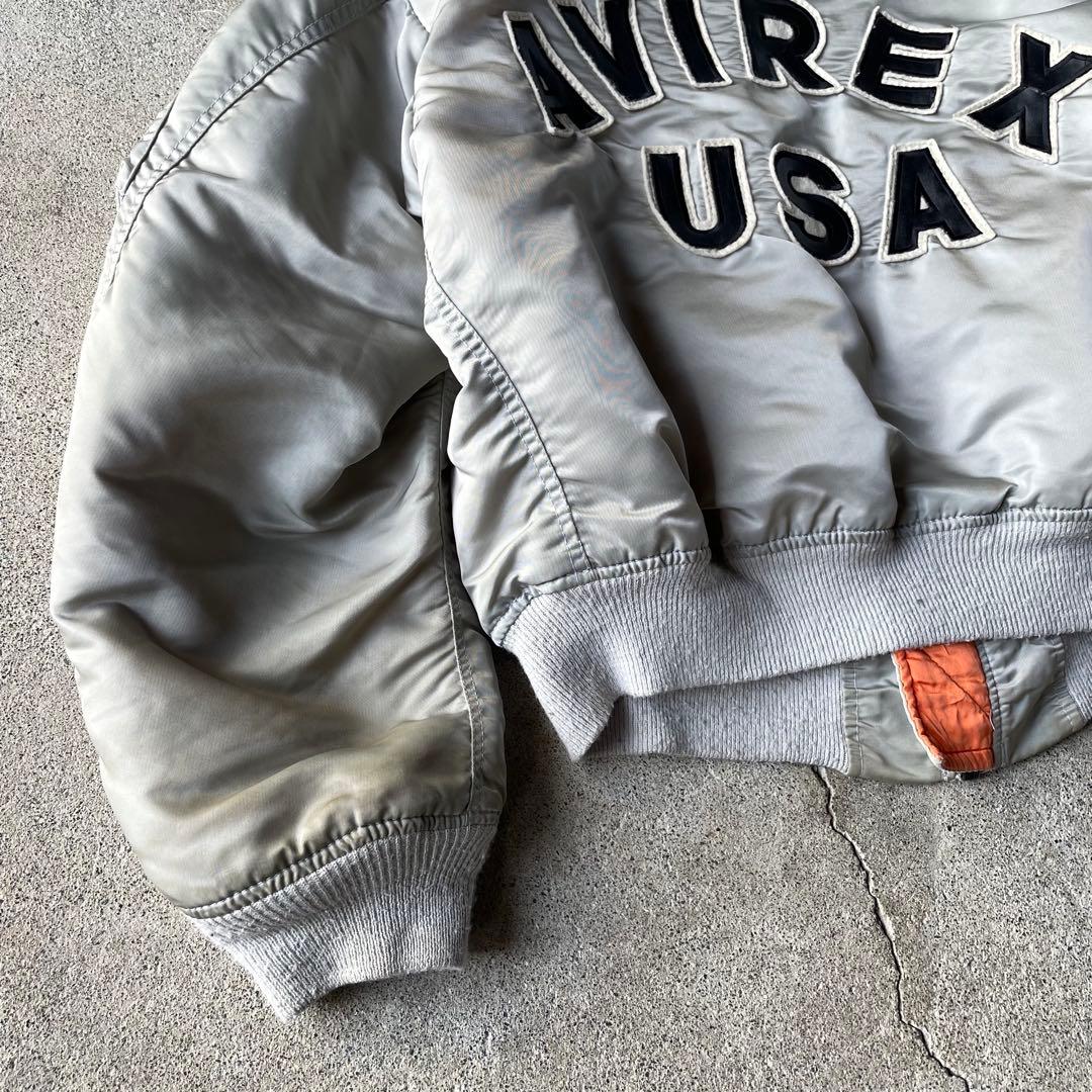 90s USA製 AVIREX MA-1 コマーシャルロゴ フライトジャケット