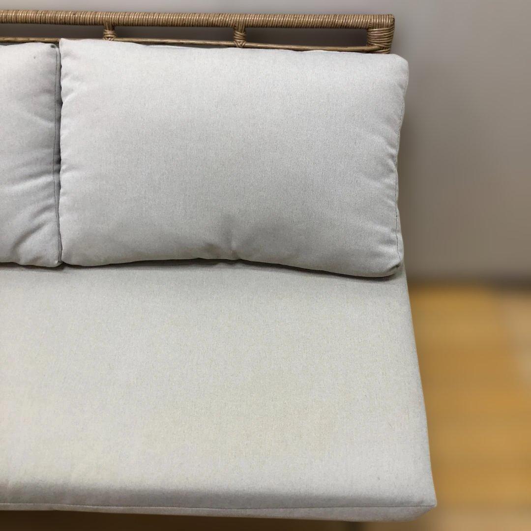 送料無料 ラタンソファ 2人掛け クッション 籐編み アイアン脚 251215