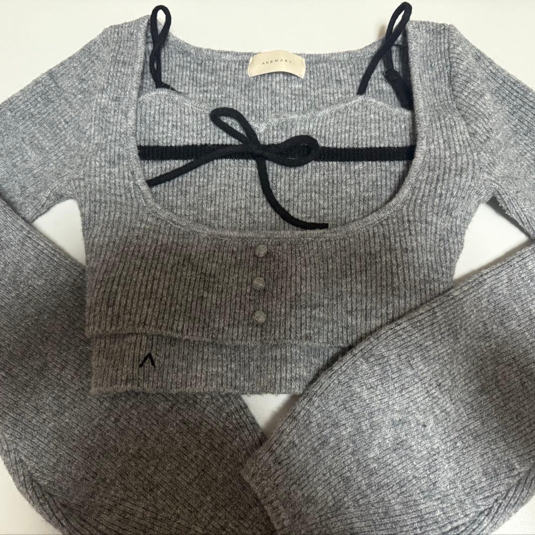 【本日限り】andmary Natalie ribbon set gray