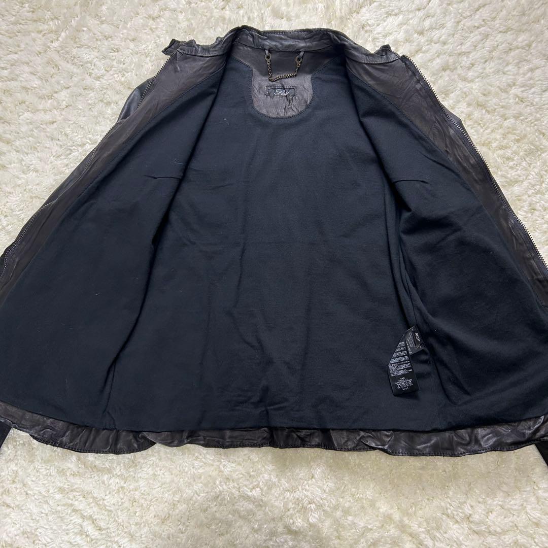 未使用品✨sisii ウォッシャブル レザー　ライダース ジャケット　黒
