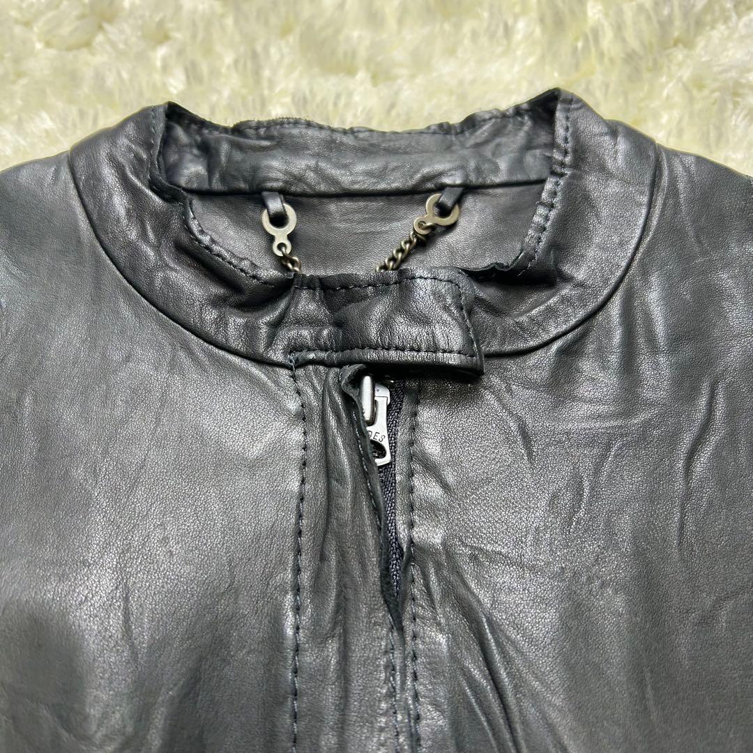 未使用品✨sisii ウォッシャブル レザー　ライダース ジャケット　黒