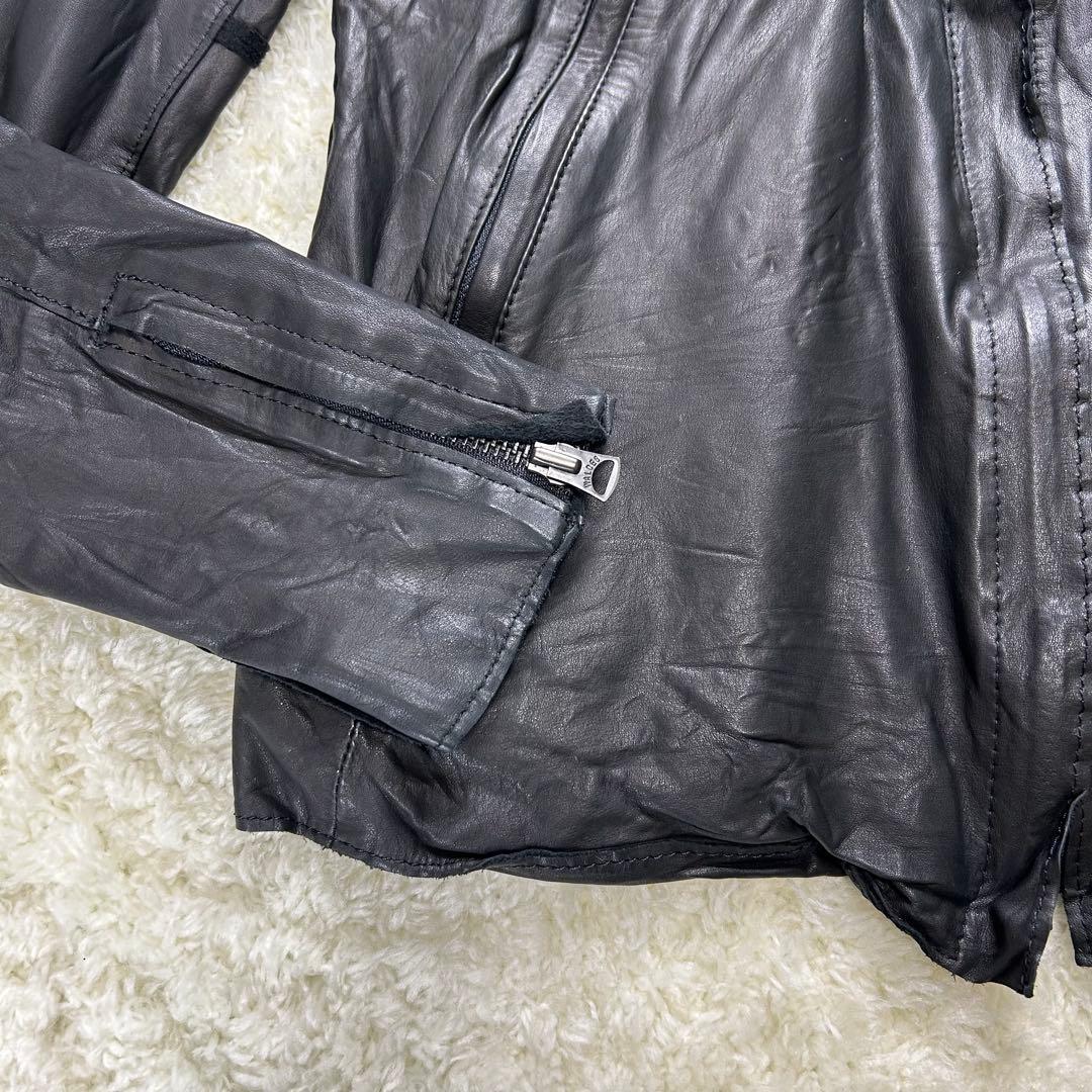未使用品✨sisii ウォッシャブル レザー　ライダース ジャケット　黒