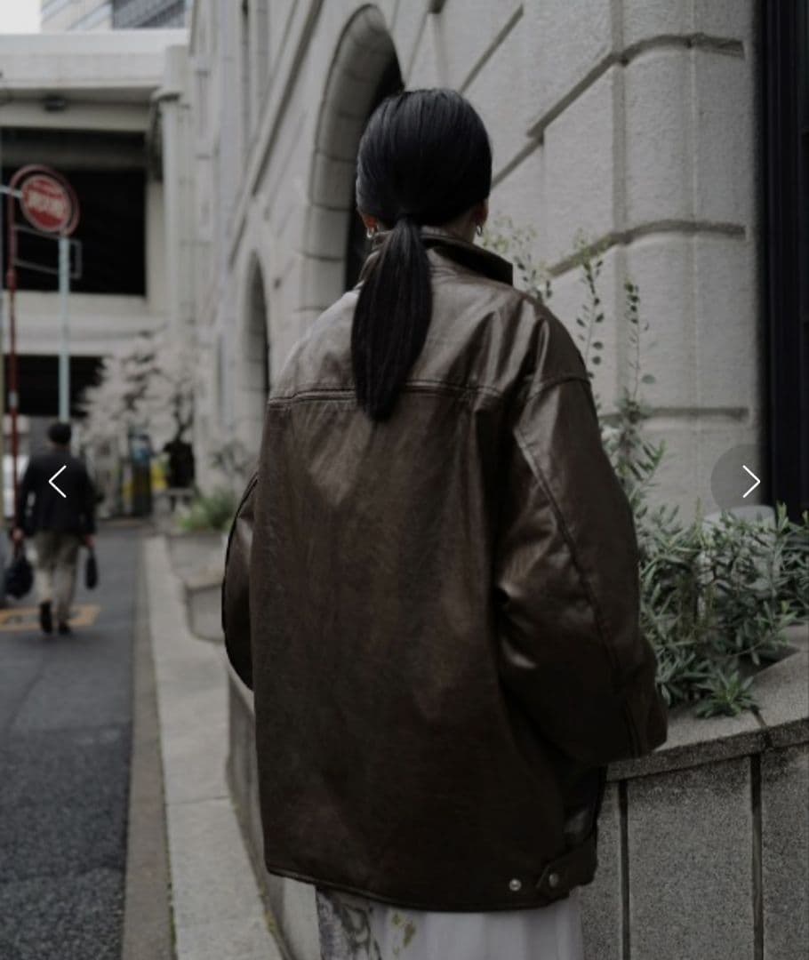 ジャケット・アウター PASTING LIKE SYNTHETIC LEATHER JACKET