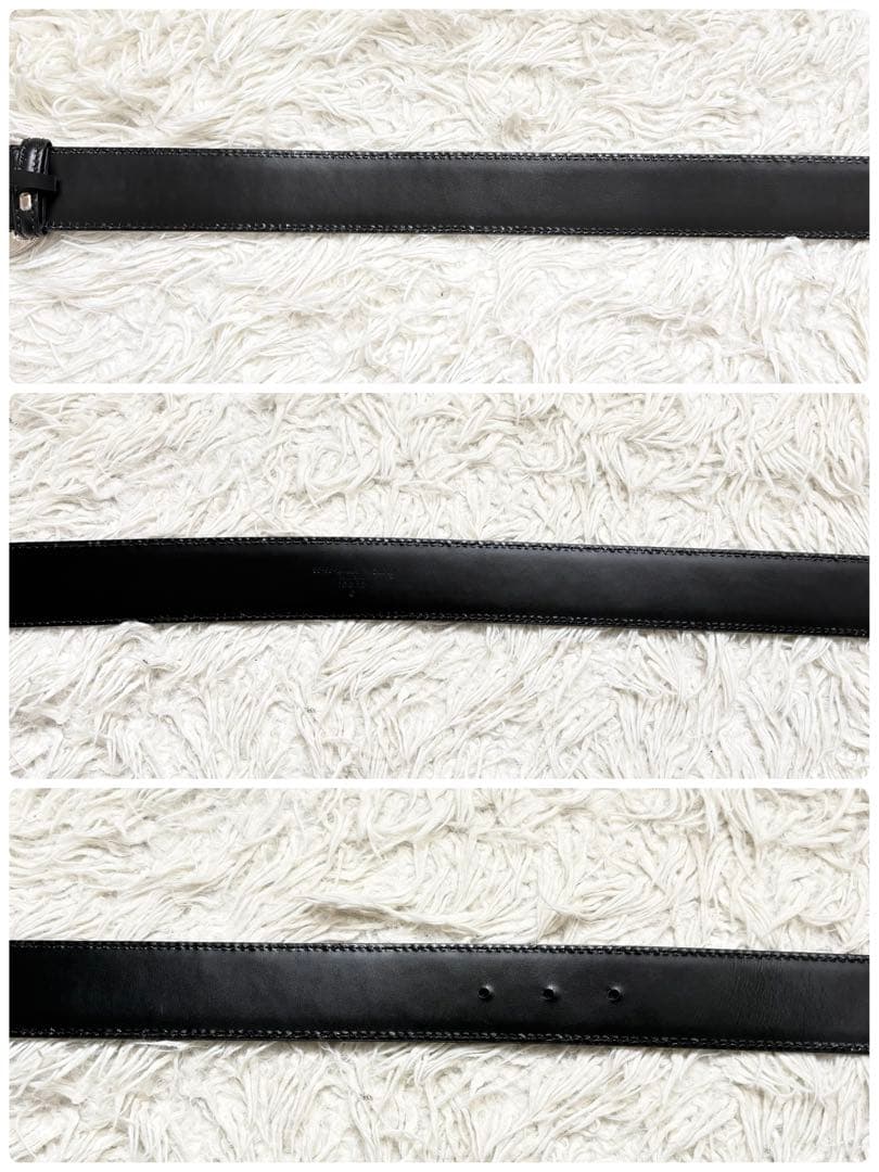 極美品　GUCCI シマ GGバックル レザー ベルト 95/38 114984