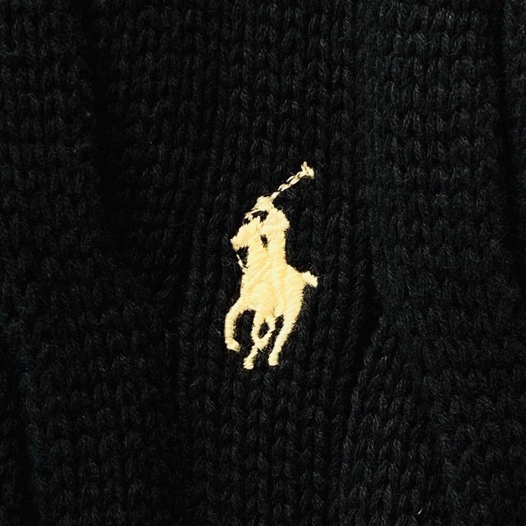 【美品】ポロラルフローレン　ドライバーズニット　ポニー　ロゴ刺繍　フルジップ