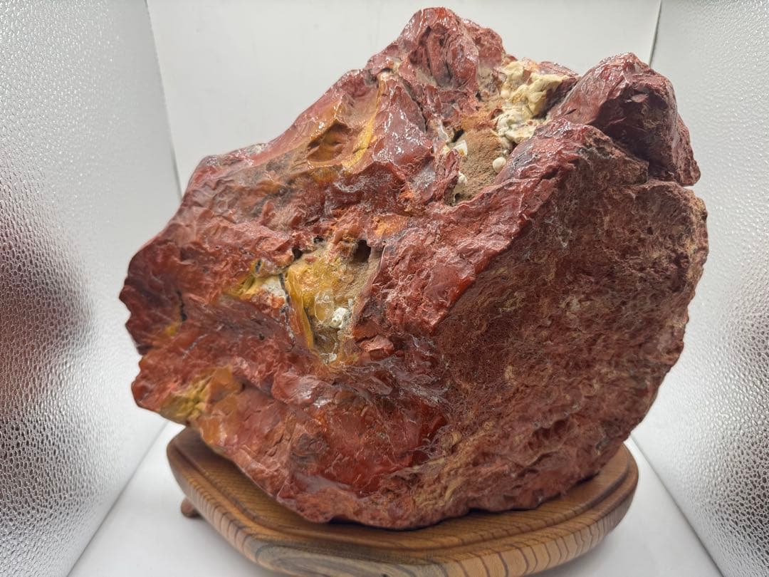 大型 赤玉石系 原石 約50cm 台座付