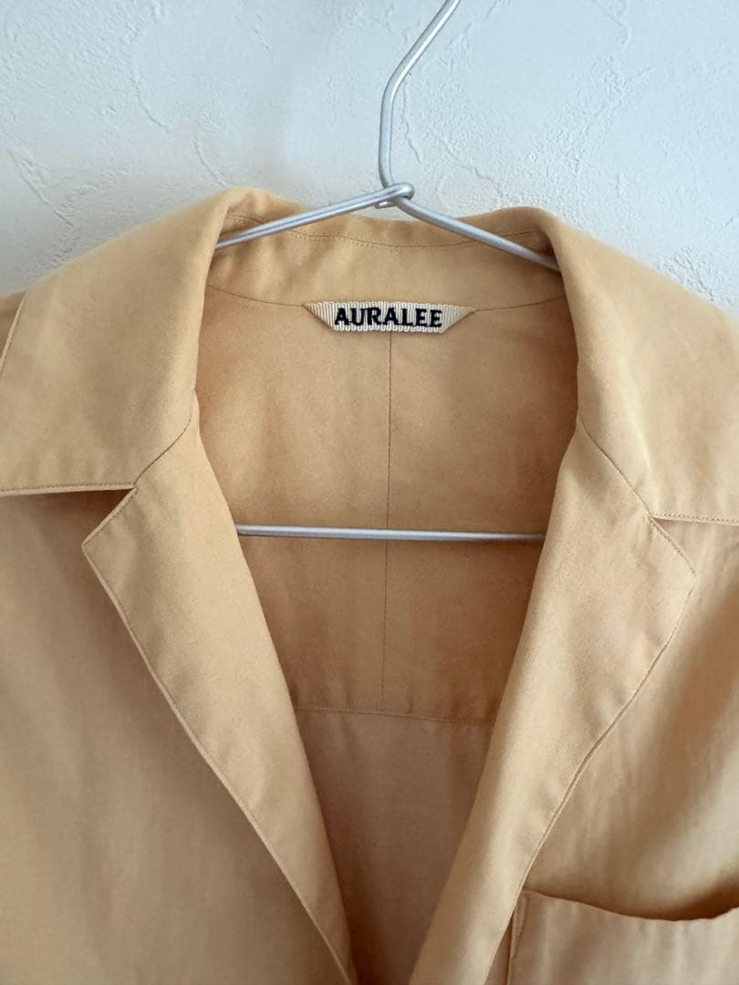 トップス AURALEE WASHED FINX HERRINGBONE SHIRTS