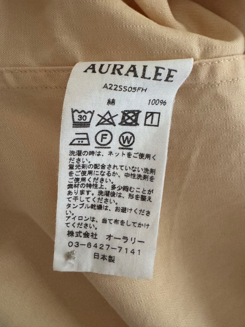 トップス AURALEE WASHED FINX HERRINGBONE SHIRTS