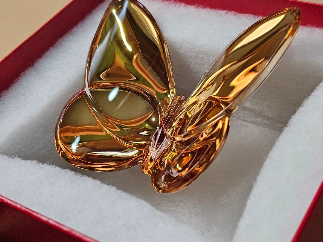 新品 Baccarat クリスタル ラッキーバタフライ GOLD パピヨン