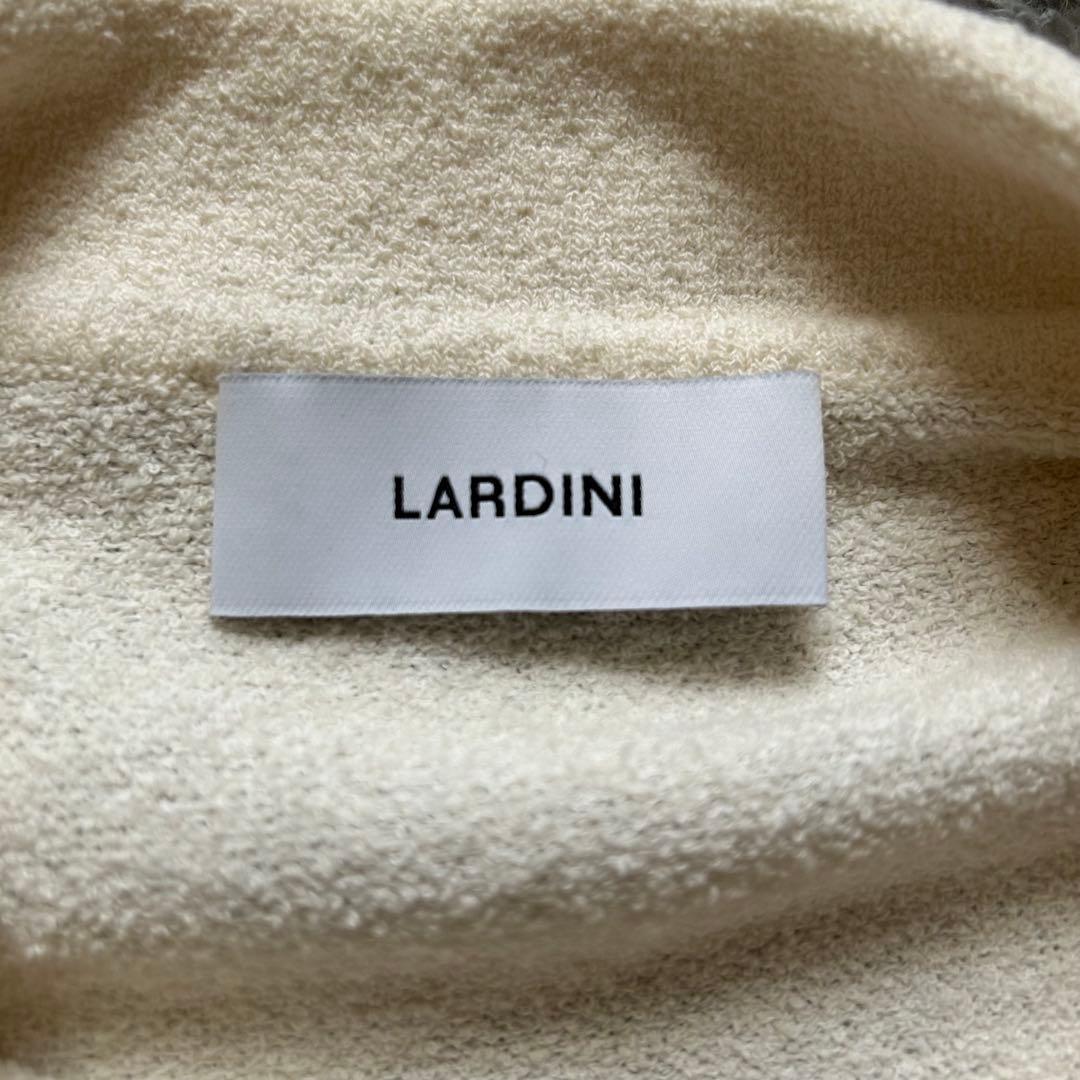 LARDINI コットンニット　ブークレ　シャツカーディガン XS アイボリー