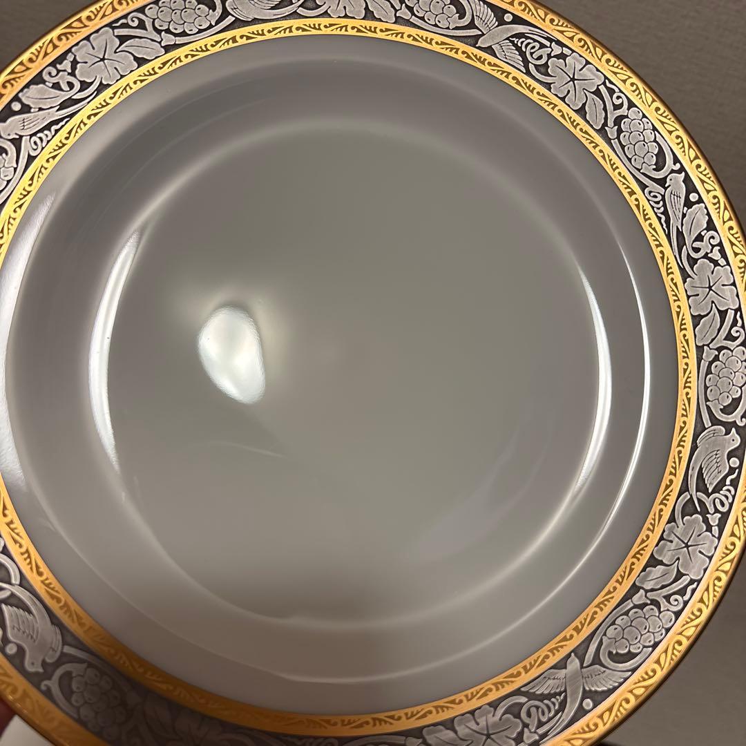 大倉陶園　白金金蝕唐草葡萄　デザートプレート　20.5cm